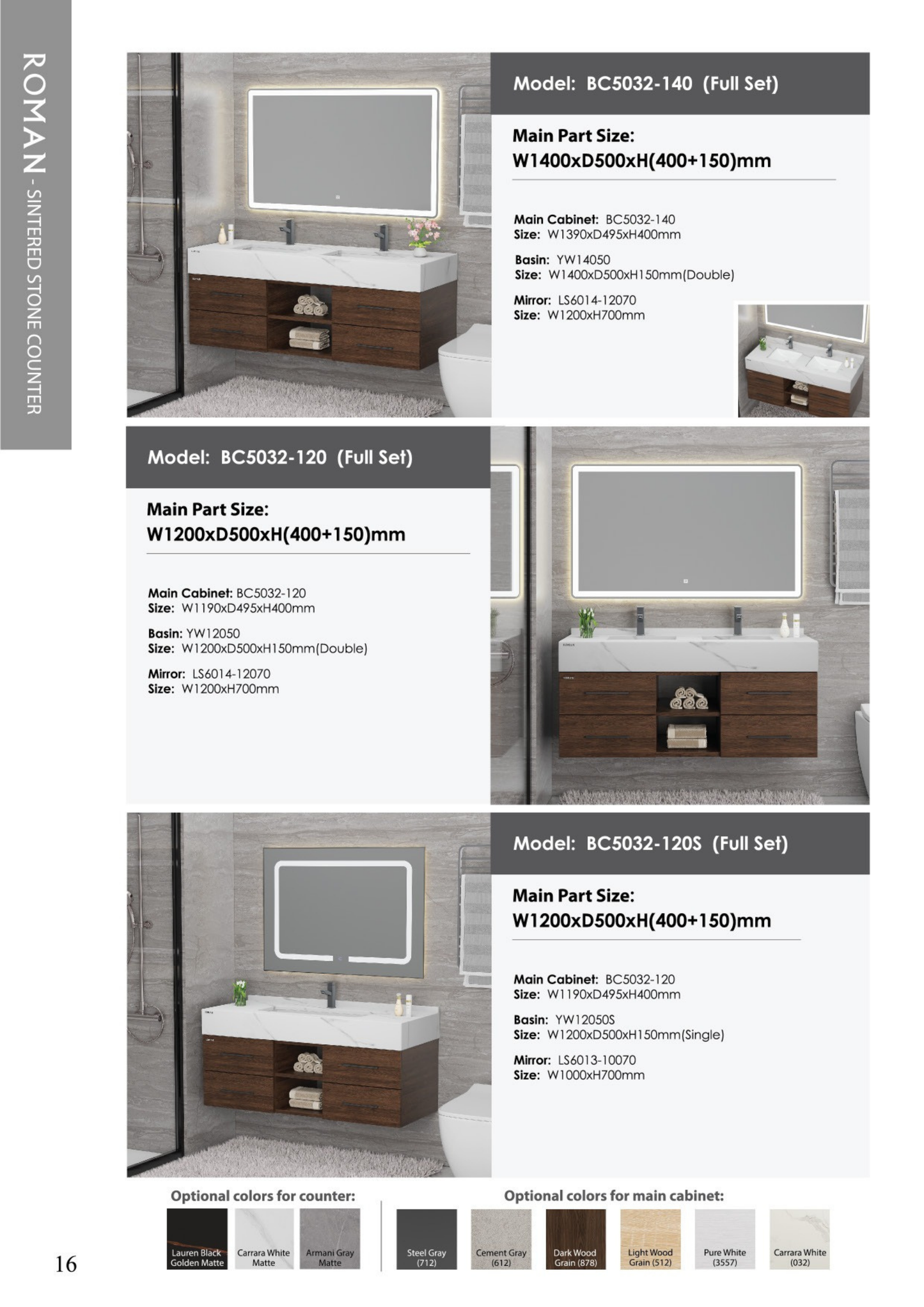 Roman UAE Brand Sintered Stone Seamless Basin Counter – Sleek & Durable