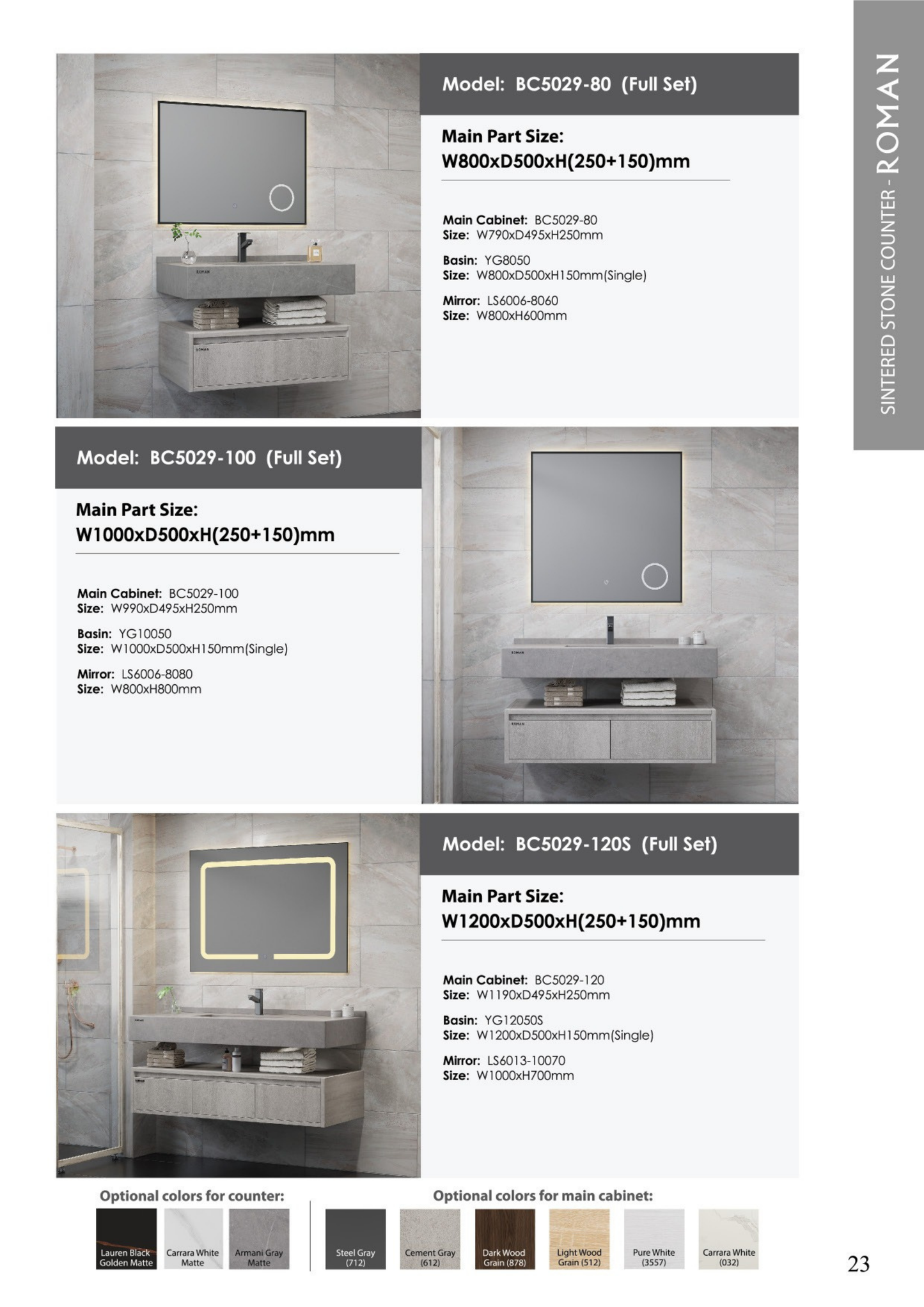 Roman UAE Brand Sintered Stone Seamless Basin Counter – Sleek & Durable
