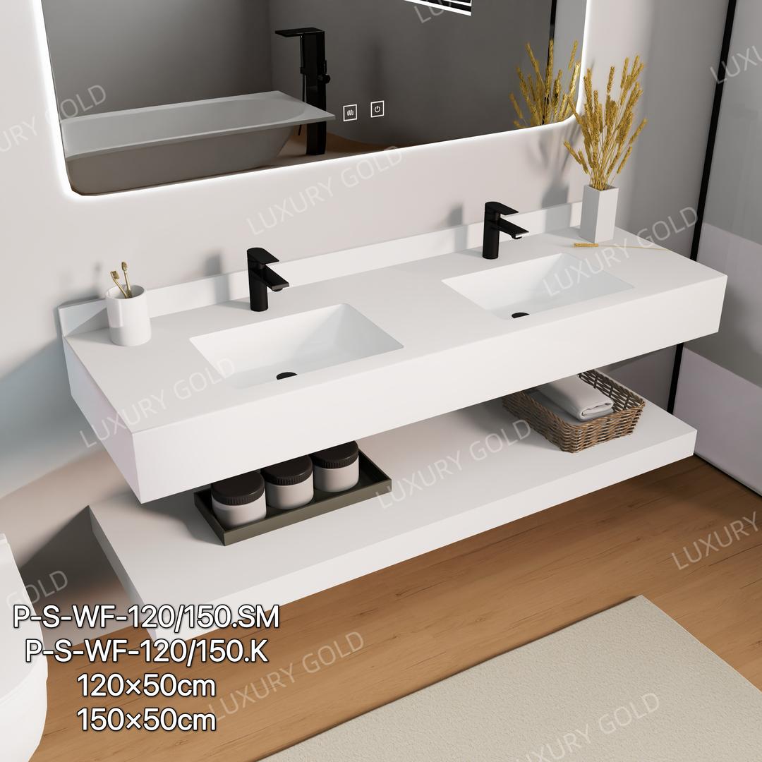 Basin Cabinet with Smart LED Mirror – 60cm, 80cm, 100cm, 120cm, 140cm – Porcelain Slab Material