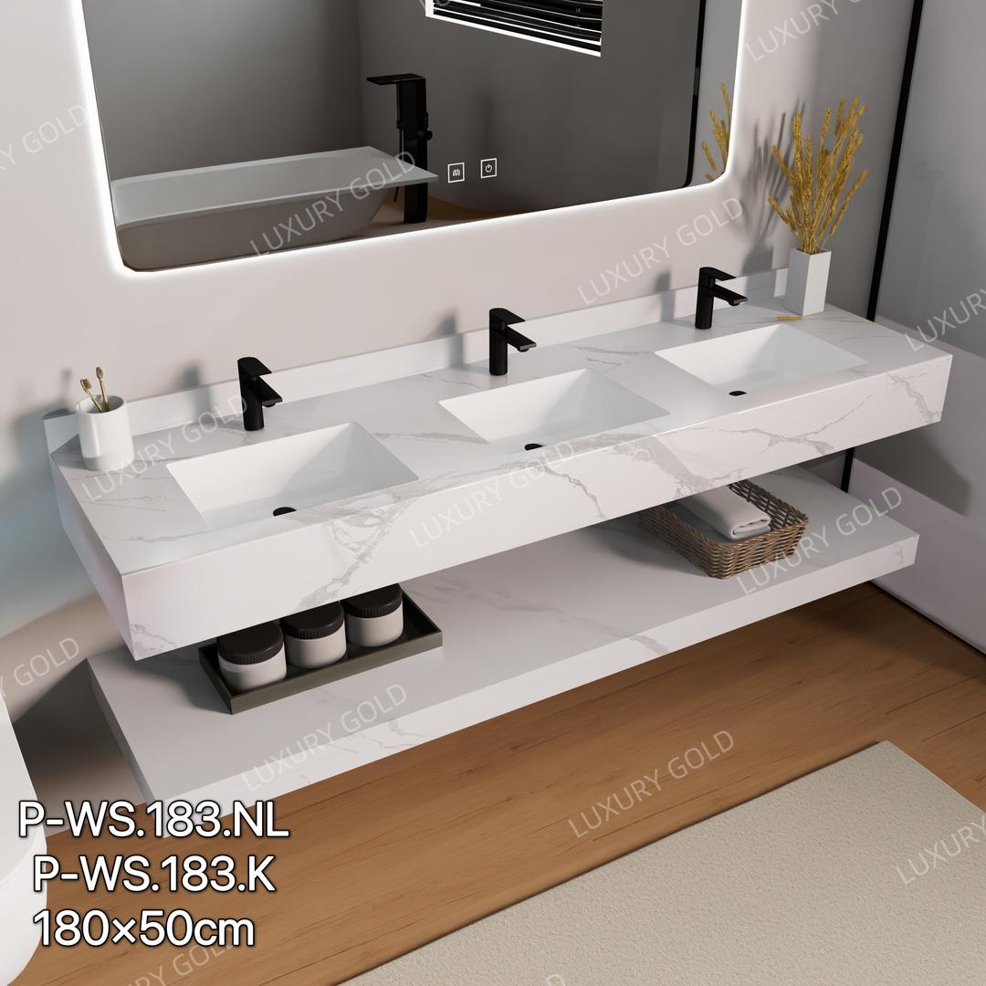 Basin Cabinet with Smart LED Mirror – 60cm, 80cm, 100cm, 120cm, 140cm – Porcelain Slab Material