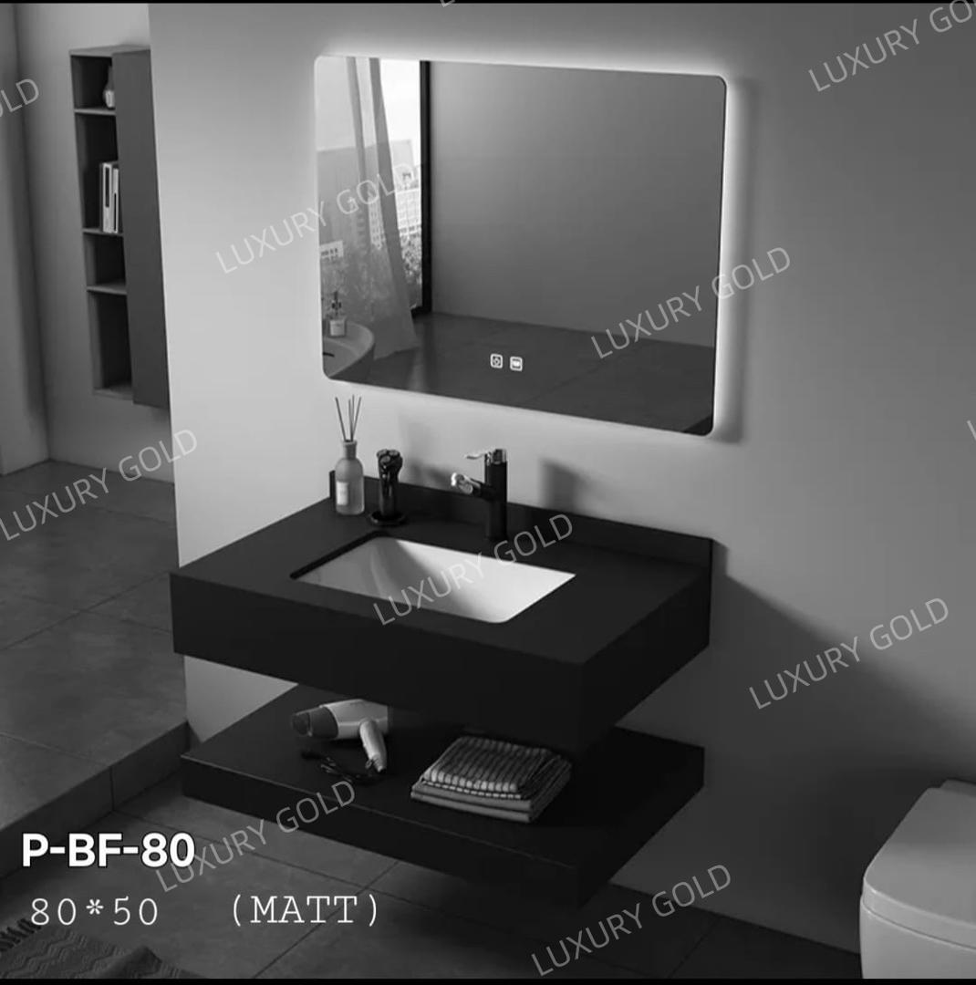 Basin Cabinet with Smart LED Mirror – 60cm, 80cm, 100cm, 120cm, 140cm – Porcelain Slab Material