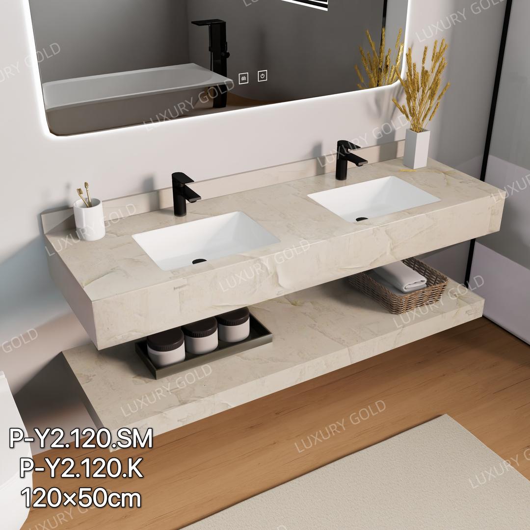 Basin Cabinet with Smart LED Mirror – 60cm, 80cm, 100cm, 120cm, 140cm – Porcelain Slab Material