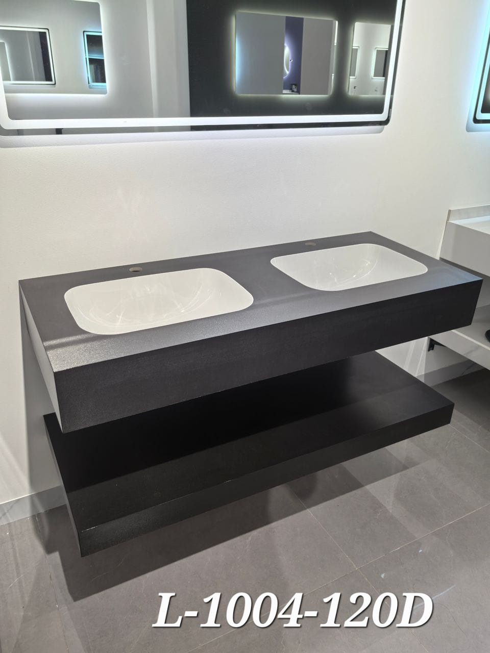 Basin Cabinet with Smart LED Mirror – 60cm, 80cm, 100cm, 120cm, 140cm – Porcelain Slab Material