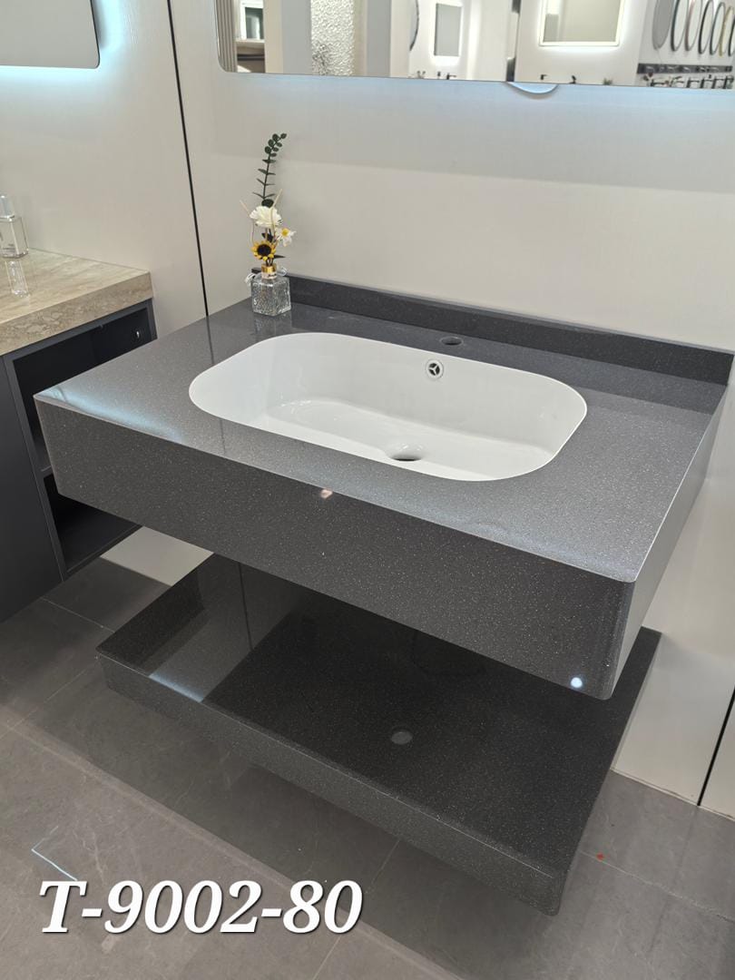Basin Cabinet with Smart LED Mirror – 60cm, 80cm, 100cm, 120cm, 140cm – Porcelain Slab Material