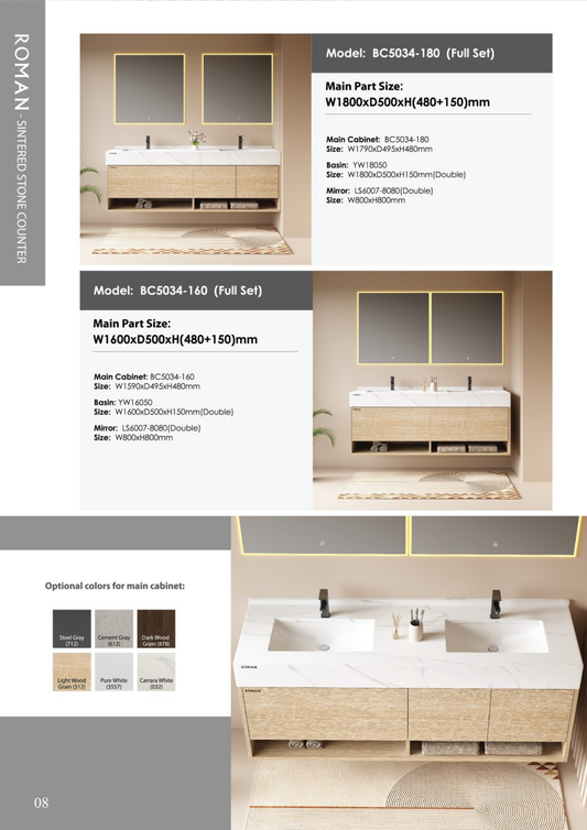 Roman UAE Brand Sintered Stone Seamless Basin Counter – Sleek & Durable