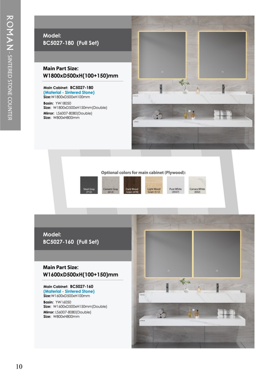 Roman UAE Brand Sintered Stone Seamless Basin Counter – Sleek & Durable