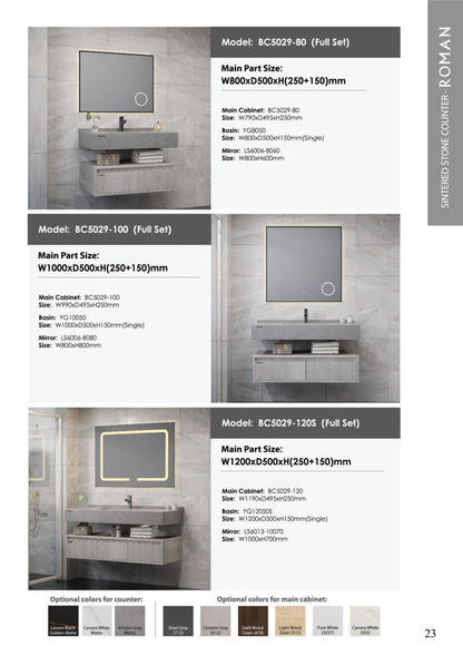 Roman UAE Brand Sintered Stone Seamless Basin Counter – Sleek & Durable