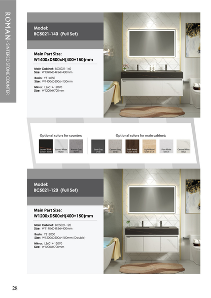 Roman UAE Brand Sintered Stone Seamless Basin Counter – Sleek & Durable