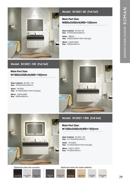 Roman UAE Brand Sintered Stone Seamless Basin Counter – Sleek & Durable