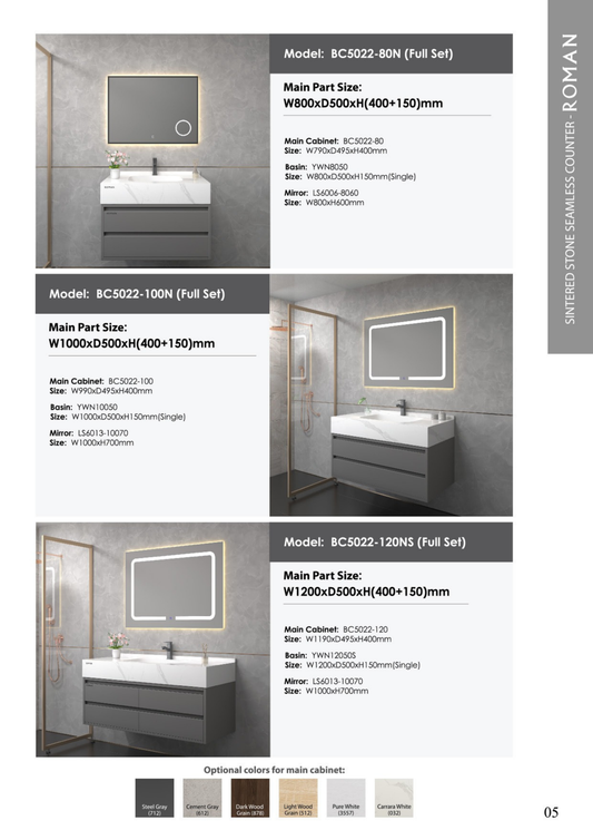 Roman UAE Brand Sintered Stone Seamless Basin Counter – Sleek & Durable
