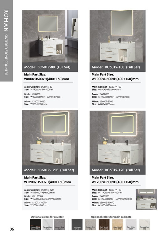 Roman UAE Brand Sintered Stone Seamless Basin Counter – Sleek & Durable