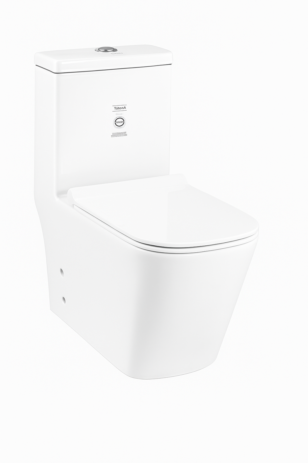 Modern One-Piece Toilet, Dual-Flush 3/6L with Soft-Close Seat – Gloss White