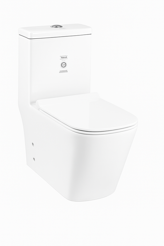 Modern One-Piece Toilet, Dual-Flush 3/6L with Soft-Close Seat – Gloss White
