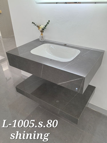 Basin Cabinet with Smart LED Mirror – 60cm, 80cm, 100cm, 120cm, 140cm – Porcelain Slab Material