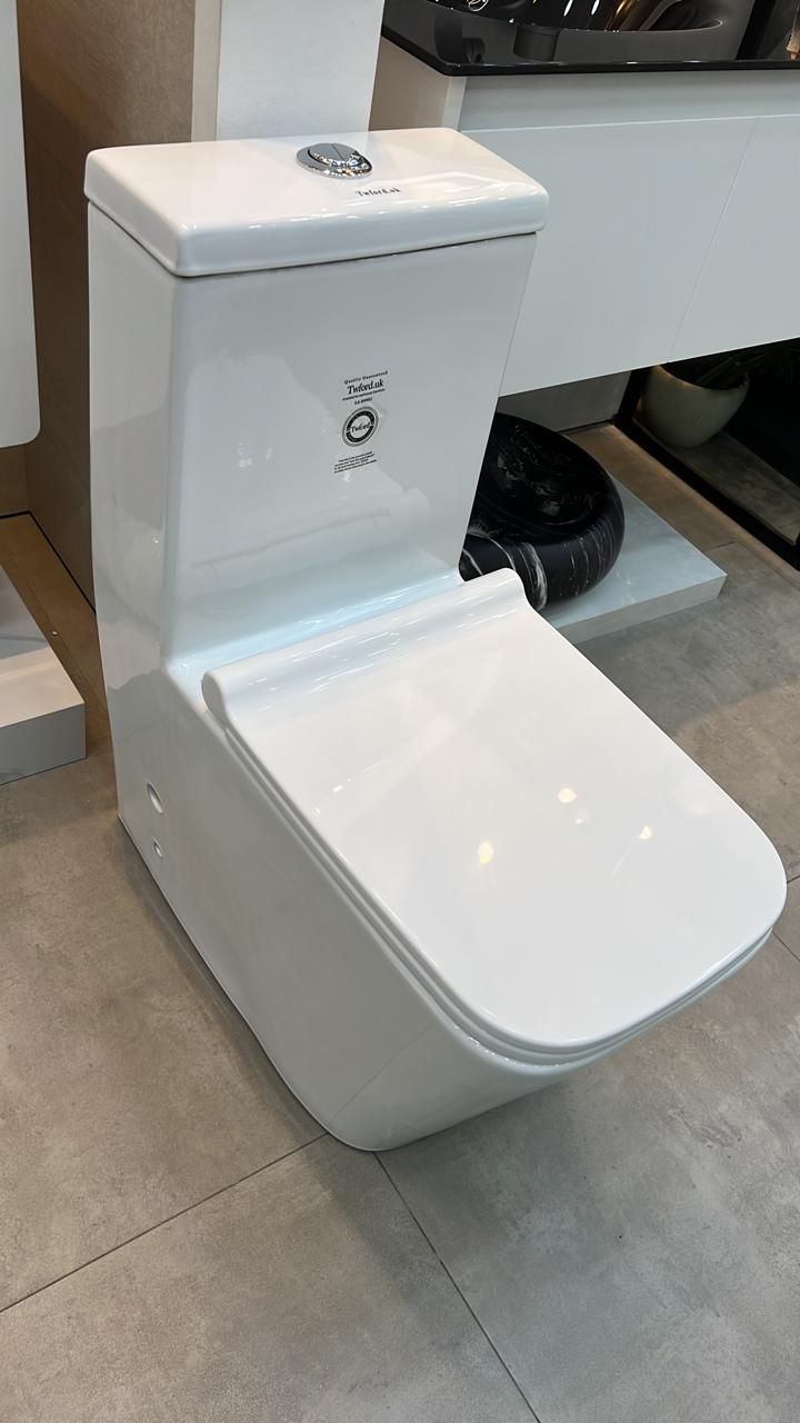 Modern One-Piece Toilet, Dual-Flush 3/6L with Soft-Close Seat – Gloss White